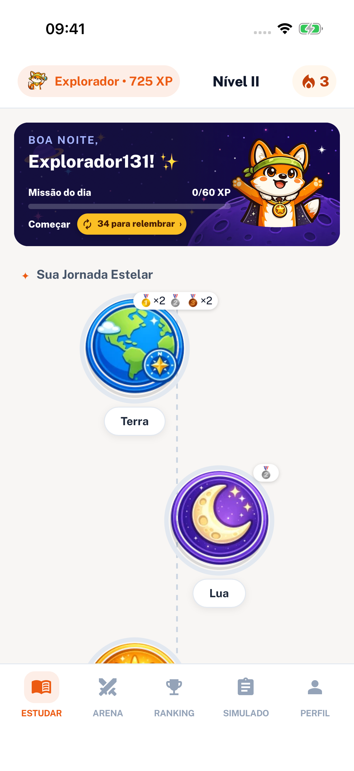 Tela inicial do OlimpiVerso